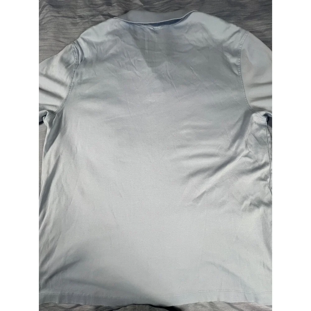 Banana Republic Mens Luxe Touch Performance Polo‎ Shirt Light Blue Large L Short
